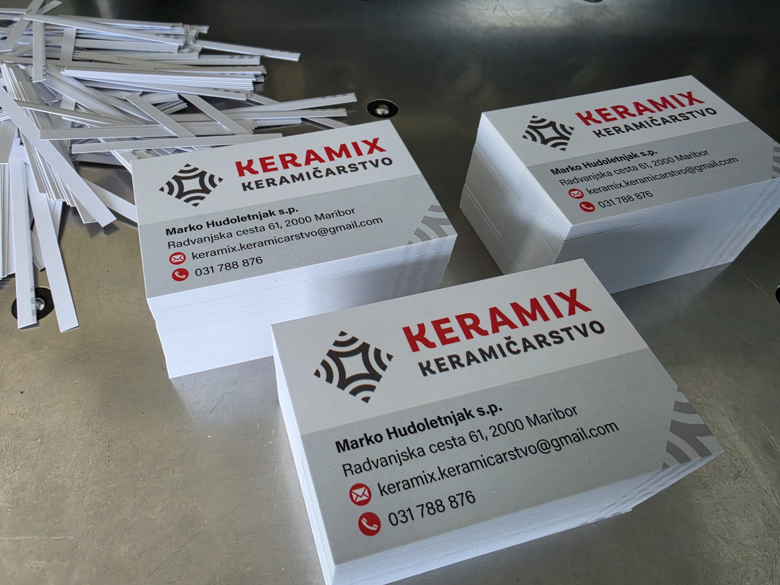 Tiskanje vizitk za keramičarstvo Keramix