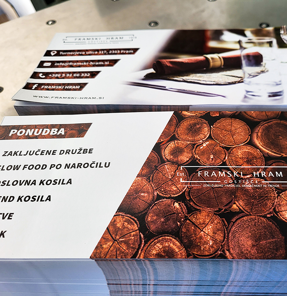 letaki za promocijo za Framski hram
